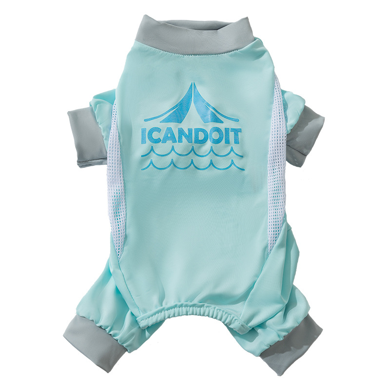 Primavera y verano perro al aire libre frío verano fresco cuatro patas ropa de protección solar para perros pequeños y medianos ropa para perros
