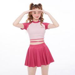 學生少女泳衣女分體式運動保守可愛日系女孩游泳衣泡溫泉2024新款