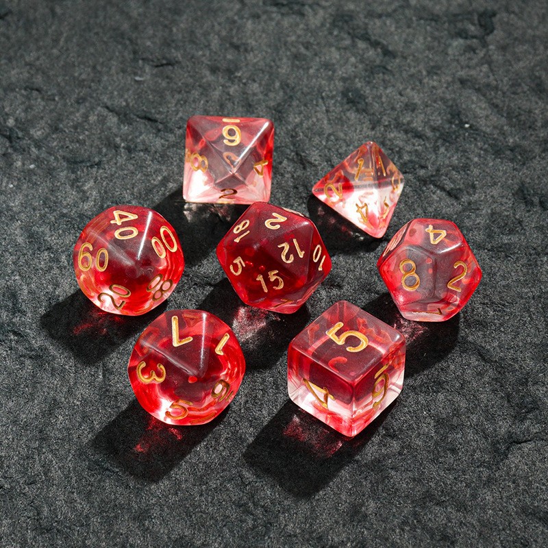Role-Playing Group Multi-Sided Dice Two-Color Transparent Acrylic Gemstone Creative Entertainment Educational Dice Multi-Color Wholesale