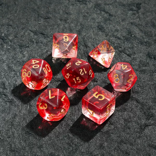 Role-Playing Group Multi-Sided Dice Two-Color Transparent Acrylic Gemstone Creative Entertainment Educational Dice Multi-Color Wholesale