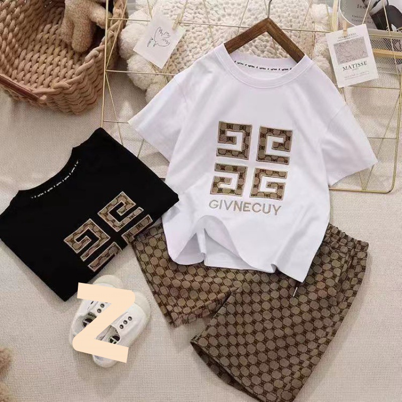 Boys Summer Set 2023 New Cool and Handsome Boys POLO Shirt Shorts Street Children's Two-Piece Set Trendy