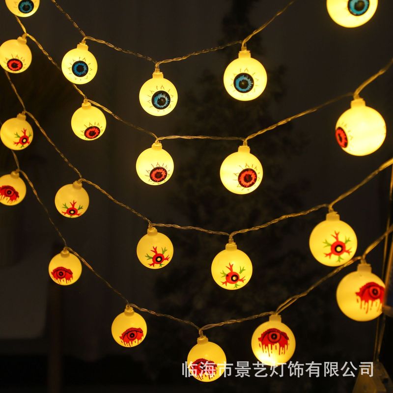クロスボーダー新製品ハロウィン LED ゴーストアイライトストリングハロウィンゴーストフェスティバル装飾両面ゴーストアイブラッドティアドロイドアイライトストリング|undefined