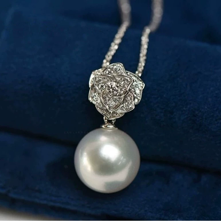 Аксессуары Platinum Pt900 Подвеска Earl Camellia с инкрустацией цирконом и 12-13 аксессуарами без бусин и без цепочки