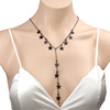 Fashionable accessory, chain, necklace with tassels, European style, simple and elegant design