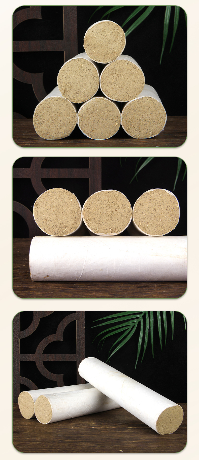 5-Year Aged Moxa Stick 4x20cm Ai Tiao Moxibustion Roll for Warming Therapy preparation