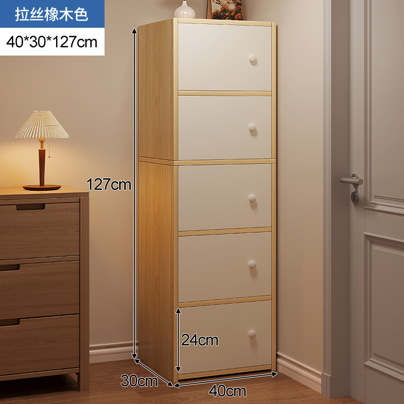 gabinete de almacenamiento de cinco tazas armario de almacenamiento del dormitorio armario estrecho armario vertical armario cajón armario de la sala de estar contra la pared armario de la cama de piso