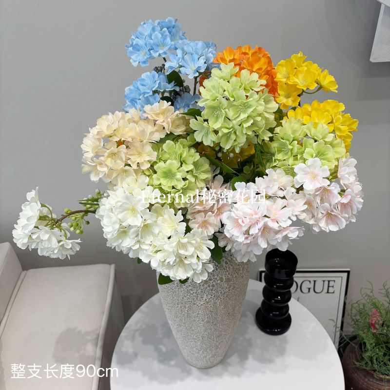 仿真花4头木绣球酔香花自然风餐桌花莫奈花园花排路引绢花批发|undefined