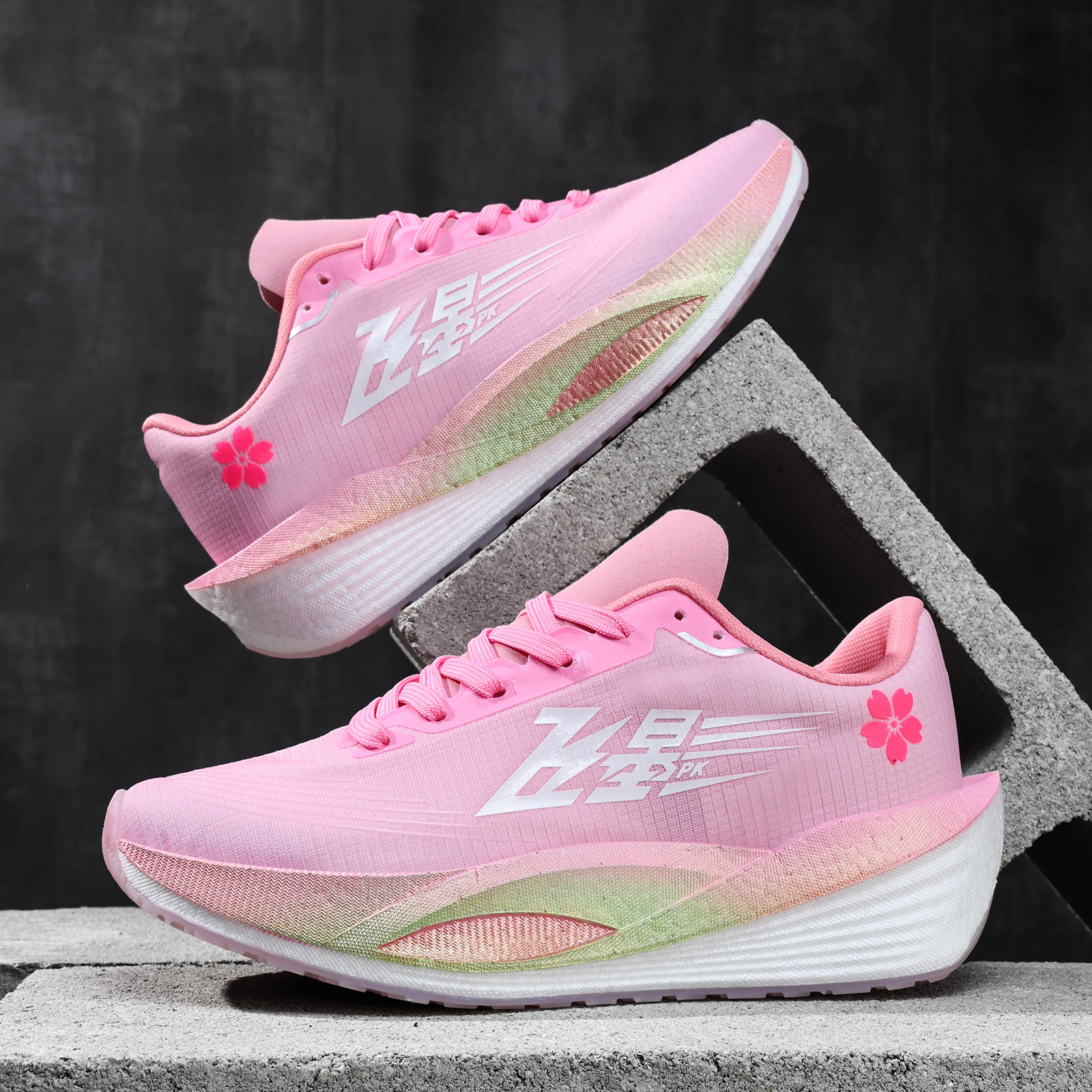 Guochao ultra ligero amortiguador rebote verdadero explosión zapatos deportivos de suela suave para hombres y mujeres para estudiantes de alto rendimiento zapatos de corrida de placa de carbono casuales