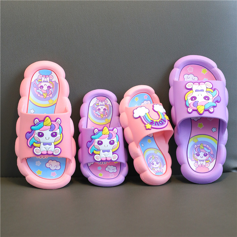 Zapatillas antideslizantes para niños verano niñas bebé suave fondo antideslizante dibujos animados baño princesa zapatillas