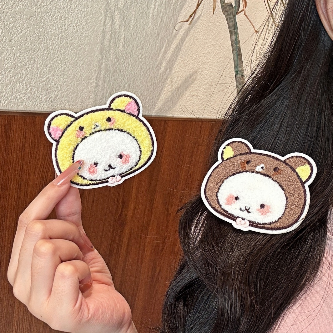 Cute Self-Deprecating Bear Seamless Bangs Patch Cartoon Rilakkuma Girl's Forehead Hair Magic Patch Hair Styling Tool