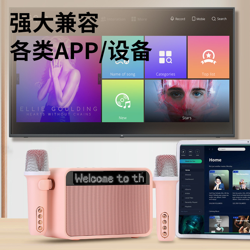 跨境新款Y-16蓝牙户外音箱便携麦克风K歌一体音响蓝牙无线音响