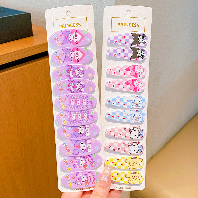 Clip de cabello auténtico para niños, clip de cabello rotos para chicas, clip de cabello no dañado, tarjeta de cabello de fresa, cartón de dibujos animados, clip de cabello lateral para bebés.