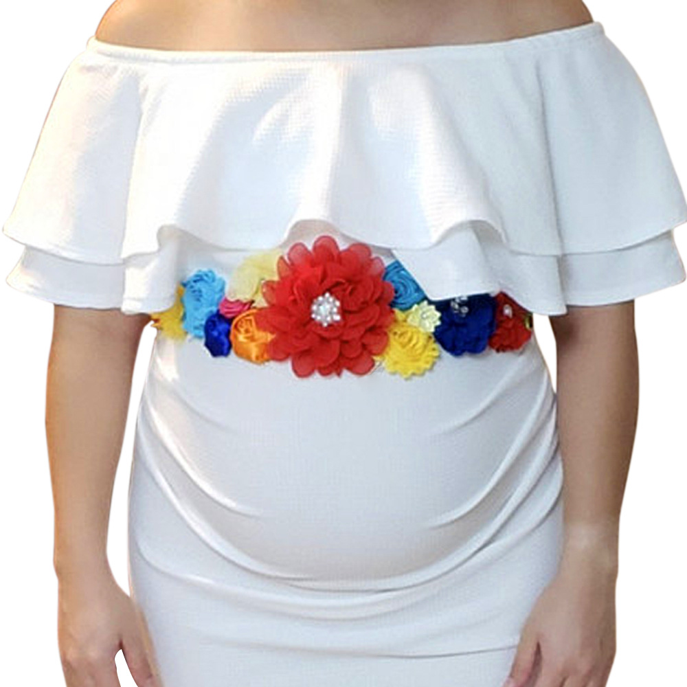 European and American pregnant women belt decoration photo color rose flower rhinestone expectant mother Party ceremony waist seal bride