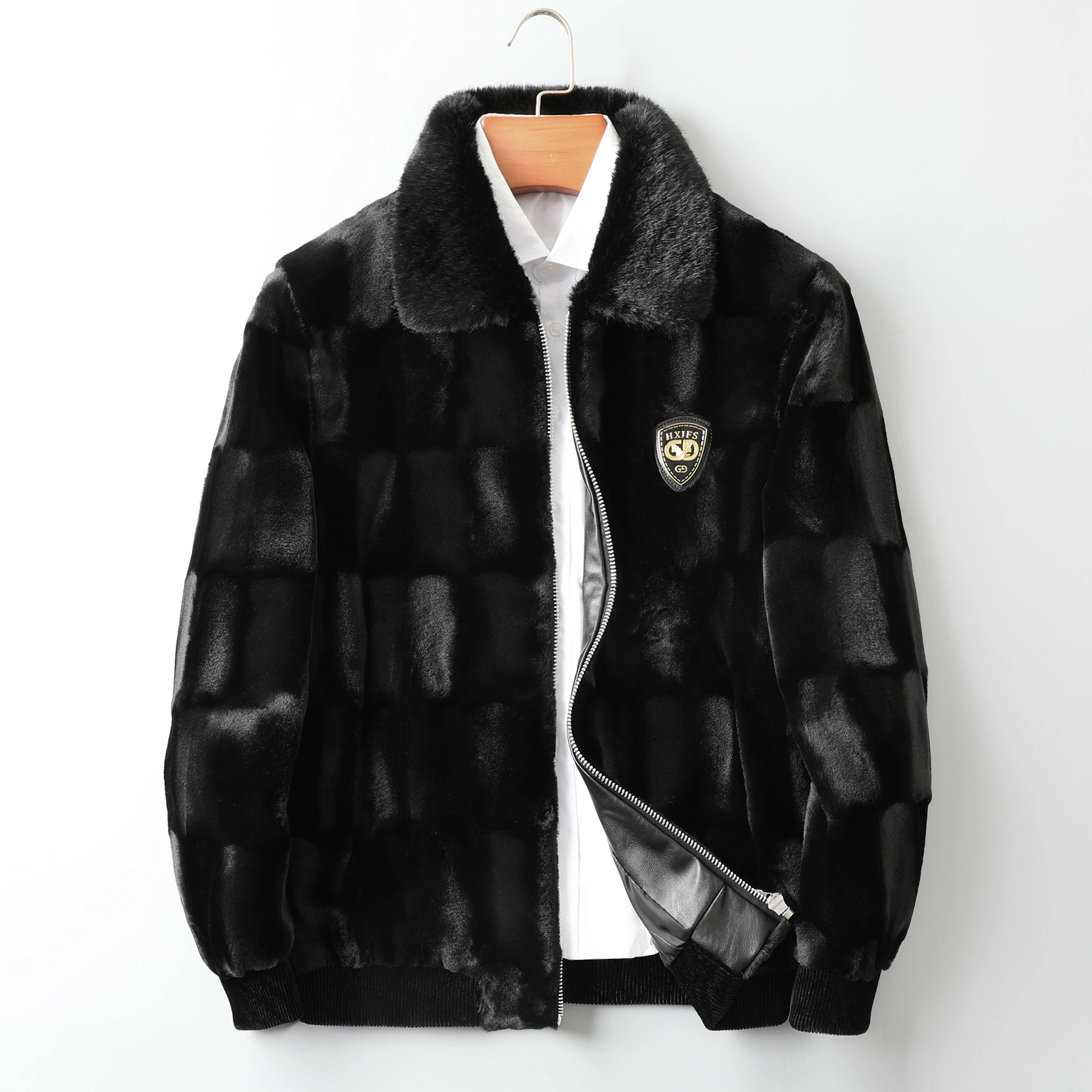 Demi-season velvet jacket, increased thickness