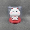 3 inch/large size white cat with bun face and big eyes (dust cover)