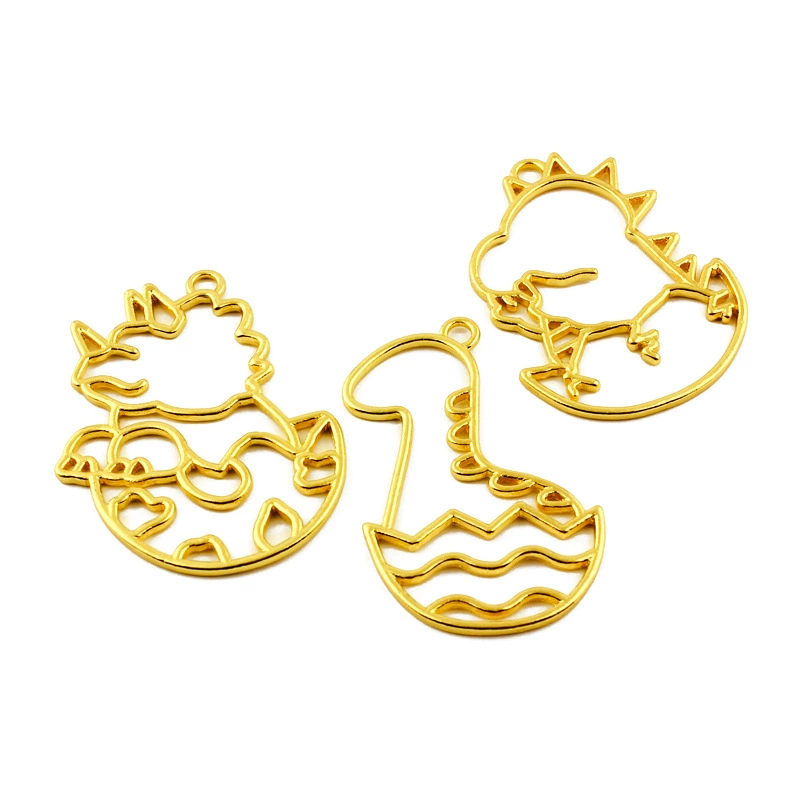 UV crystal dropping frame broken shell dinosaur monster hollow metal frame accessories