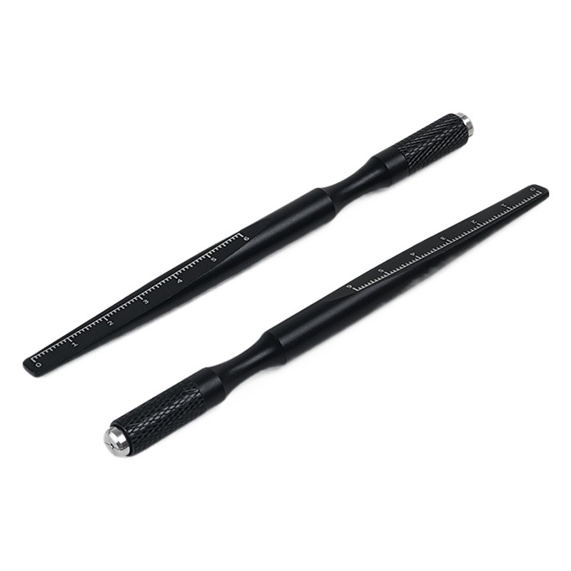 Factory wholesale with scale flat tail waist tattoo manual pen measurement positioning tattoo eyebrow tattoo pen
