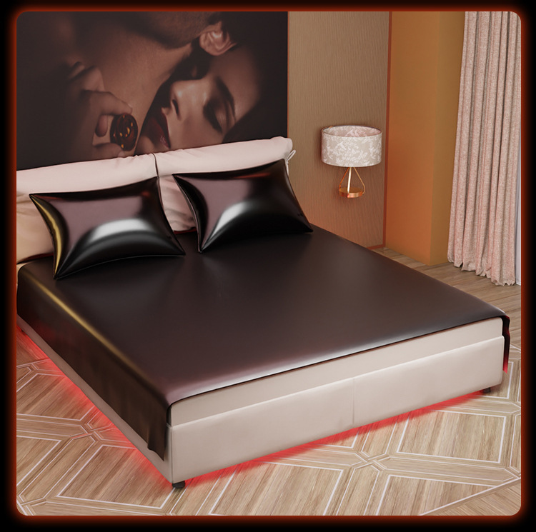 Waterproof Adult Bed Sheet PVC Black Protective Sheet for Intimate Play — detail image 31