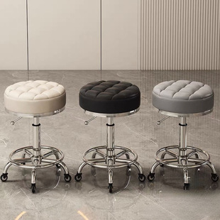 Rotating Lift Stool, Large Work Stool, Manicure Round Stool, Barber Shop Swivel Chair, Hair Salon Beauty Salon Stool Pulley