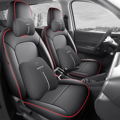 2025 Wuling Hongguang Extended Range Version Modelə uyğun (Original) oturacaq örtükləri - two-seater-all-inclusive-luxury-version-black-and-red-lines-hongguang