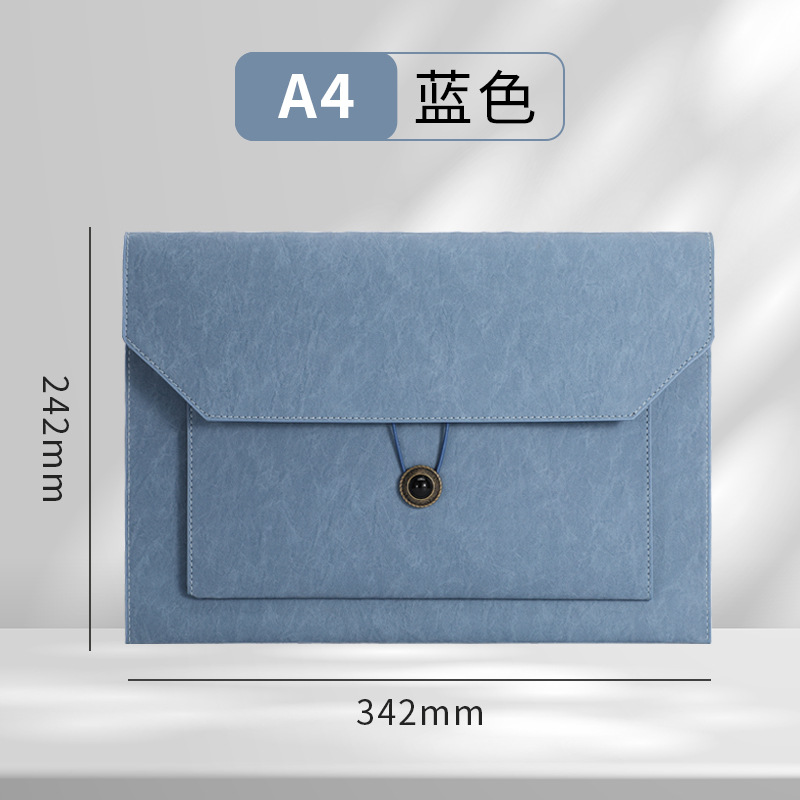 Bolso de archivo comercial de imitación de cuero transfronterizo A4 bolsa de archivo de almacenamiento de gran capacidad bolsa de archivo de logotipo empresarial al por mayor