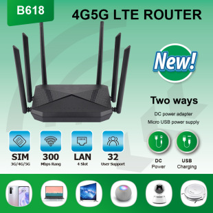 4G wireless wifi router six antenna broadband-free CAT4 card router manufacturer Netcom B618
