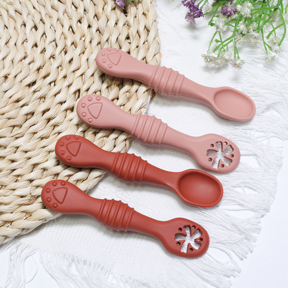Daily Occasion Casual Solid Color Silica Gel Spoon 2 Pieces Set