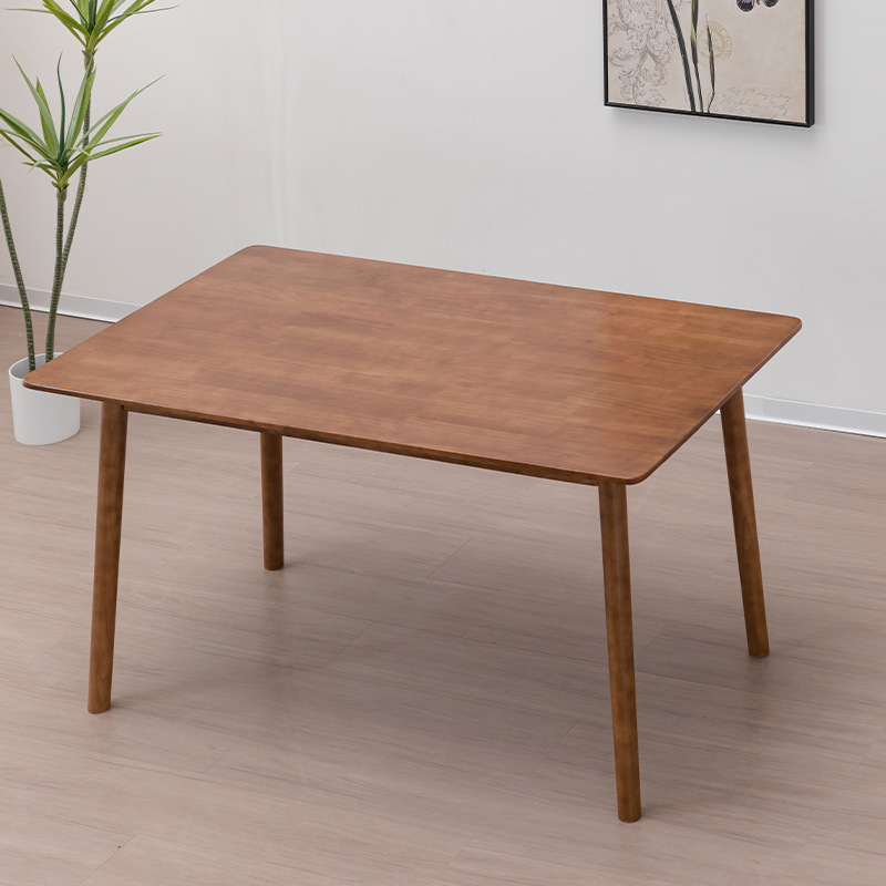Mesa y silla de madera sólida nórdica soportan mesa de comedor rectangular transfronteriza, mesa de comedor doméstica china de color tronco de melocotón