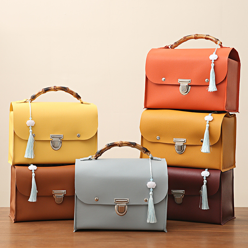 复古皮革茶叶包装盒便携物品收纳包茶叶罐双罐空礼品礼盒厂家批发