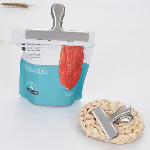 Stainless steel sealing clip strong sealing clip 430 clip folder bill clip T clip fresh-keeping and moisture-proof food clip