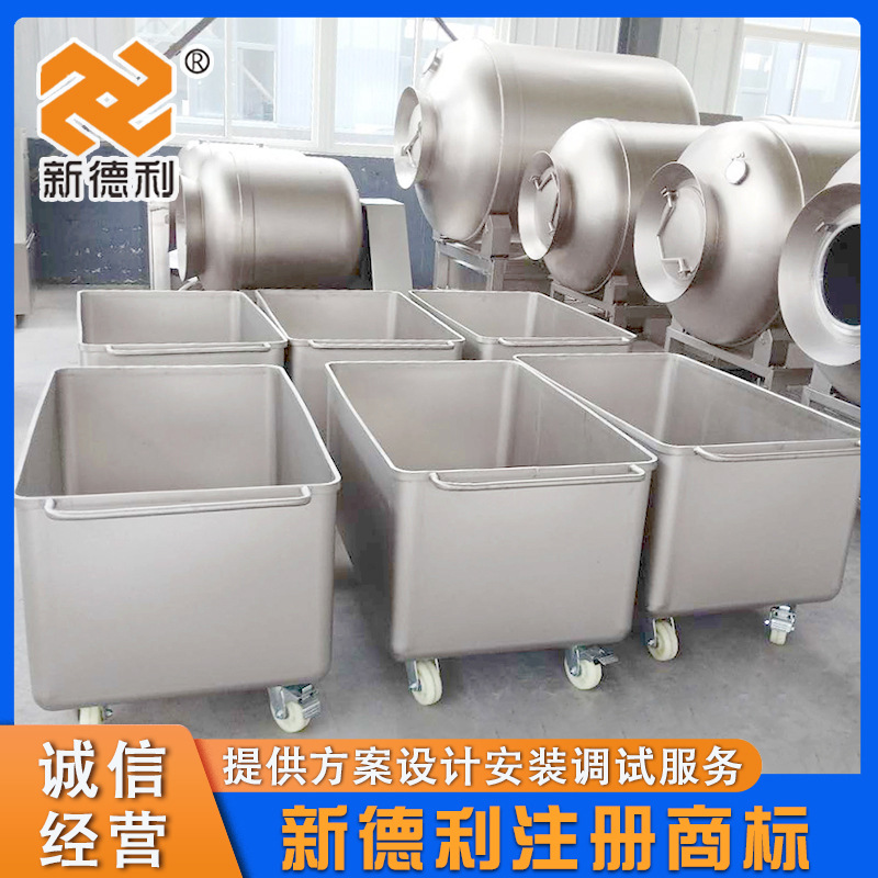 商用大容量肉制品装料车不锈钢预制菜手推车海产品肉料车周转设备