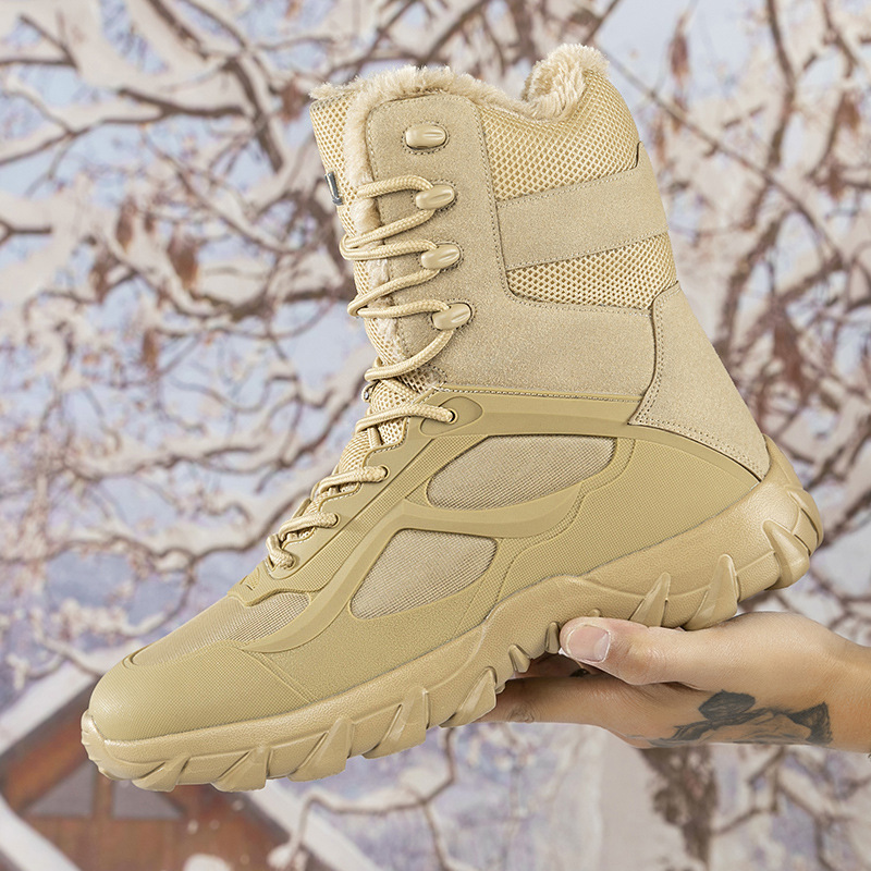 Gran tamaño transfronterizo nuevo estilo coreano de moda cálida ocio con veludo salvaje jungla botas de trabajo botas de moda zapatos de hombre