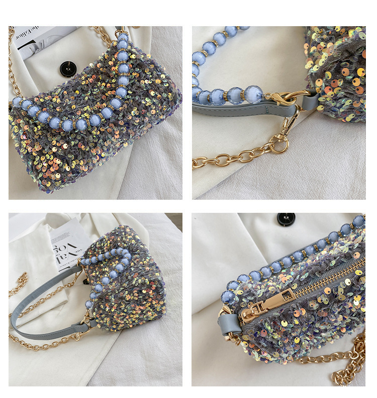 Fashion Sequined Chain Shoulder Messenger Portable Bag Wholesale display picture 1