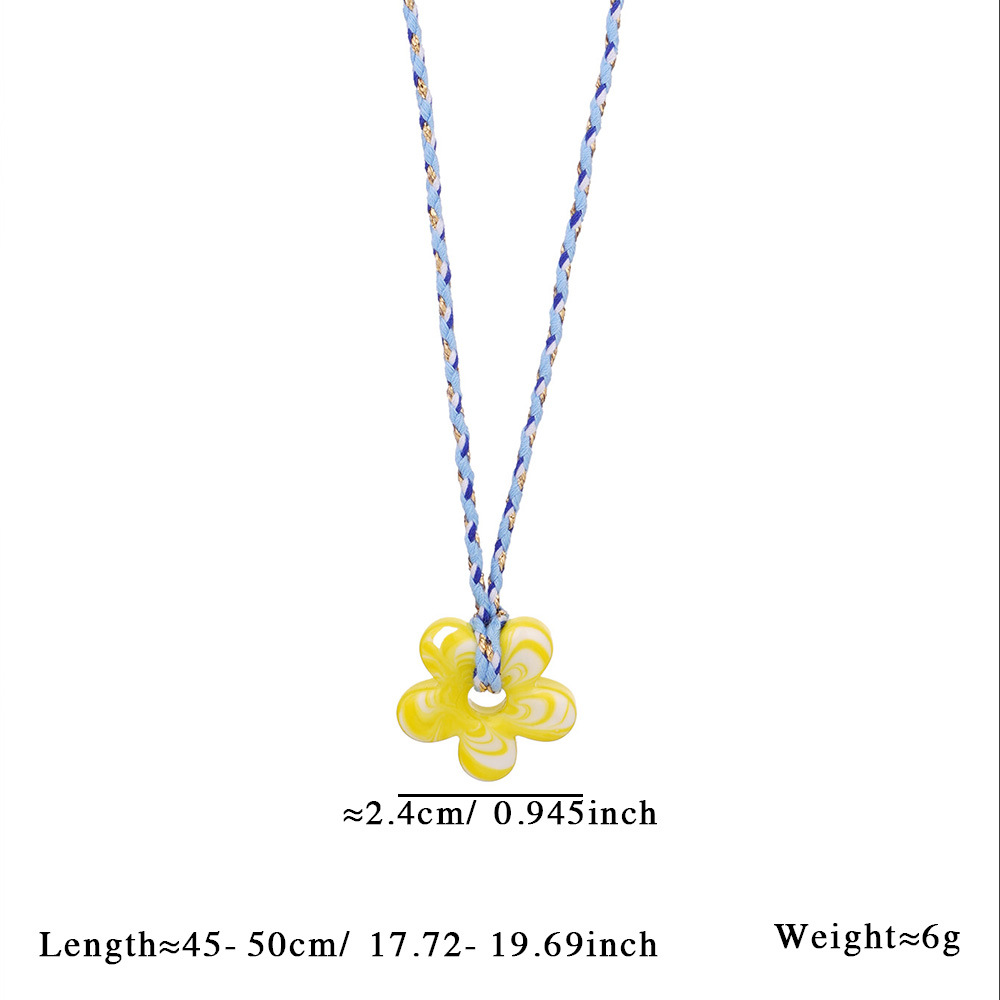 10g Weight glass Pendant Material Pendant Necklace Classification rope Chain Material Woven Chain Chain Type 1 Piece Quantity Holiday, Daily Occasion glass, rope Material Flower Pattern Women's Gender Plating Design Vintage Style, Classic Style Style Vintage Style Classic Style Flower Glass Rope Woven Chain Pendant Necklaces Wholesale 5