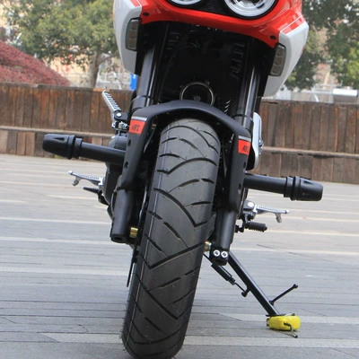 Suitable for spring breeze XO baboon bumper modification motorcycle accessories racer fully surrounded by competitive bumper (Motorcycle bumper) - black-frosted-bar-black-tapered-rubber-head-1-pair