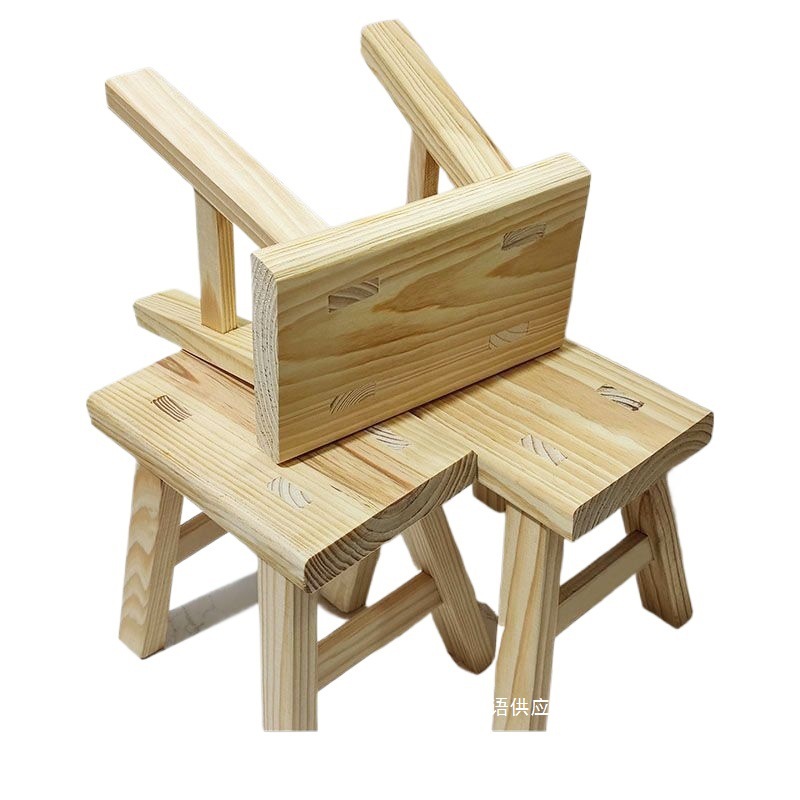 Fábrica directa antiguo taburete de madera sin instalación taburete pequeño taburete bajo taburete pequeño taburete plegable para niños