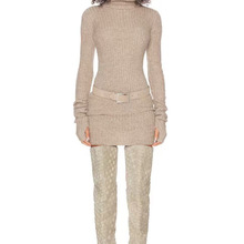 深圳南油高定女装新款时尚小众设计针织长袖包臀迷你连衣裙女