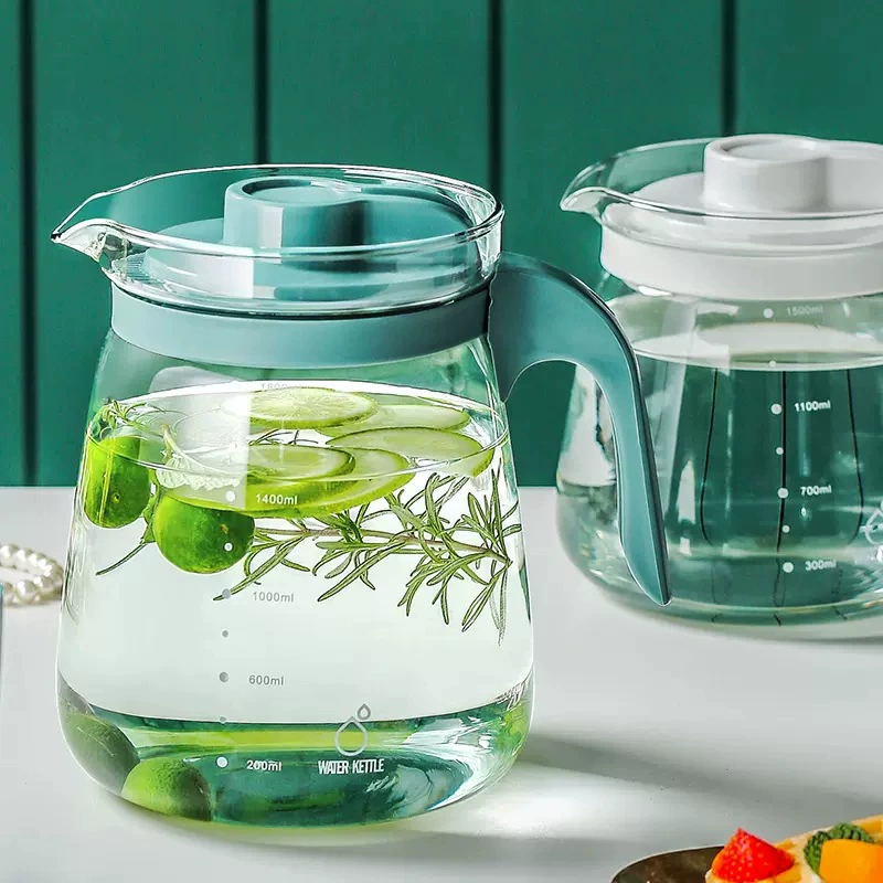 Capacious teapot for home use, set, glass iced tea, high-quality style