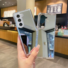 适用三星fold6翻盖折叠手机壳镜面亚克力防摔补妆镜子软壳fold7/4