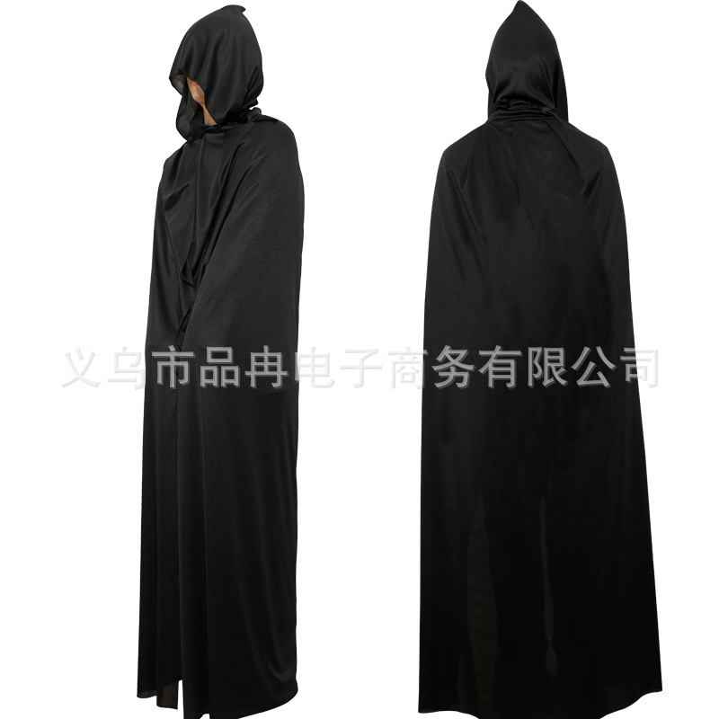 Nueva FIESTA DE Halloween niños adultos muerte Negro capa traje Halloween