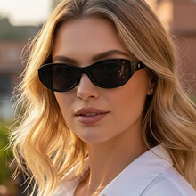 复古椭圆小框防蓝光眼镜女高级感欧美时尚网红素颜百搭防晒太阳镜