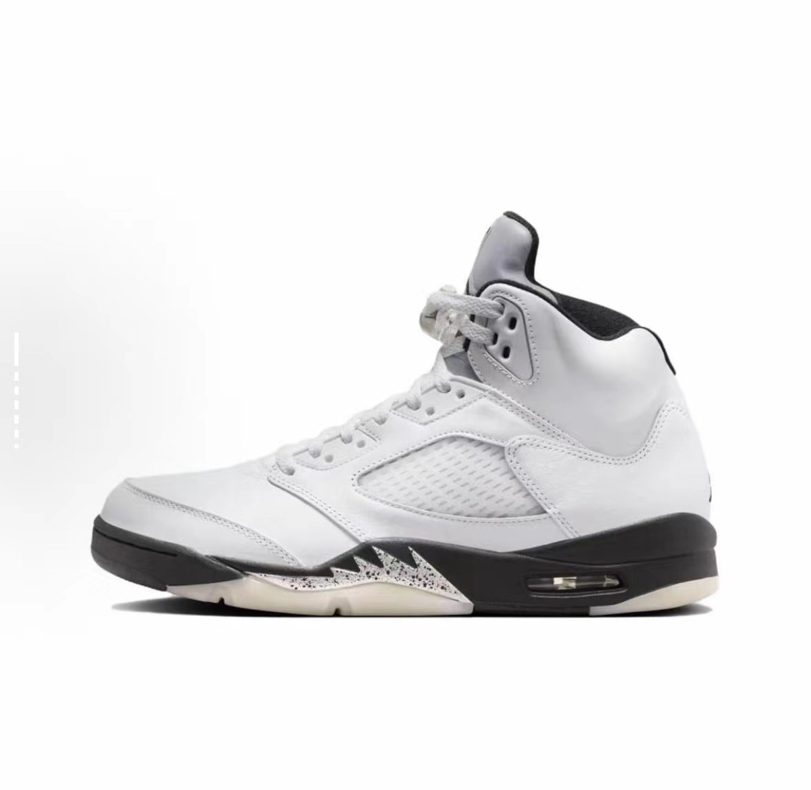 Pedidos de comercio exterior de fábrica de zapatos Putian AJ5 zapatos de baloncesto Liuchuan arce negro y blanco alas de cicada Jiao5 zapatillas de amortiguación de aire image 9