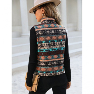 X 52047 Double print fleece vest �p��ӡ��ë�q�R��