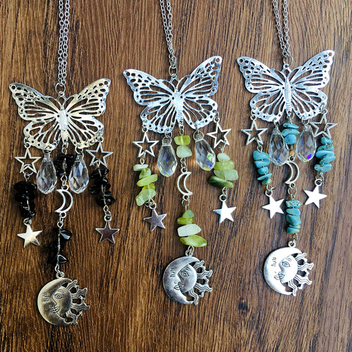 Amazon's best selling suncatcher butterfly style sun and moon accessories crystal ball wind chime sun catcher