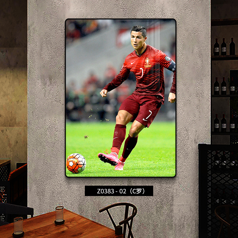 Estrellas del fútbol decoración Ronaldo fondo póster de pared deportivo Lotería mural Copa del Mundo Colgar pintura Euro 2024