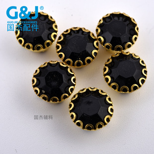Acrylic Hand-stitched Drill Claw Drill 8 Round Lace Buckle Drill Wedding Dress Stage Performance Clothing Gold Bottom Claw Drill