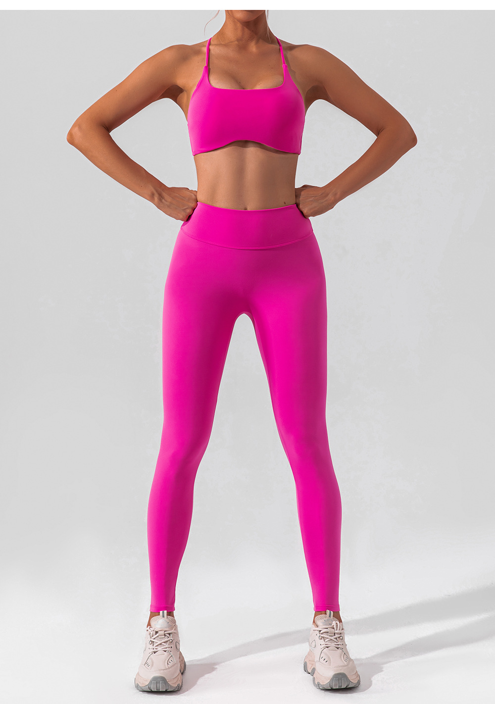 Europa y América Pantalones de yoga de cintura alta transfronterizos Pantalones de entrenamiento sin líneas avergonzadas Ropa de yoga deportiva