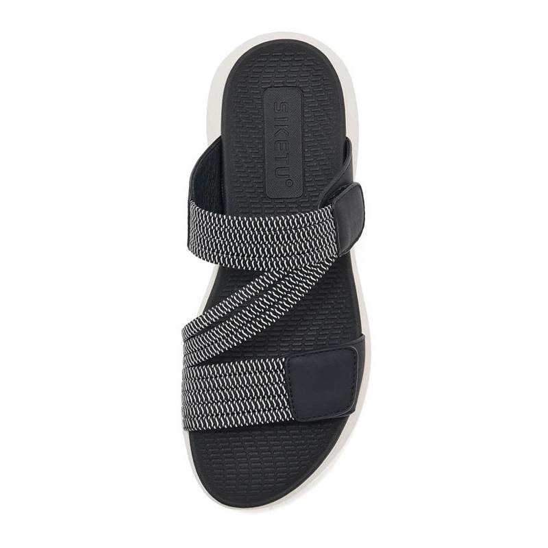 Dép sandal nữ xỏ ngón đế bệt thể thao co giãn cỡ lớn — Màu đen, Màu xanh lam, Màu mơ chi tiết 31