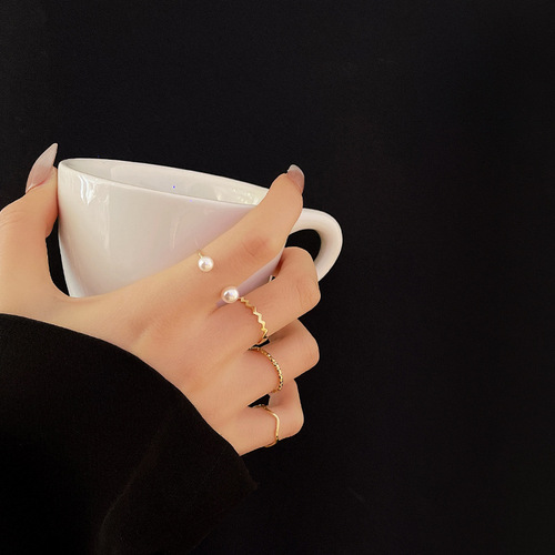 2024 new Korean style fashion simple set ring for women ins trend internet celebrity same style index finger ring wholesale