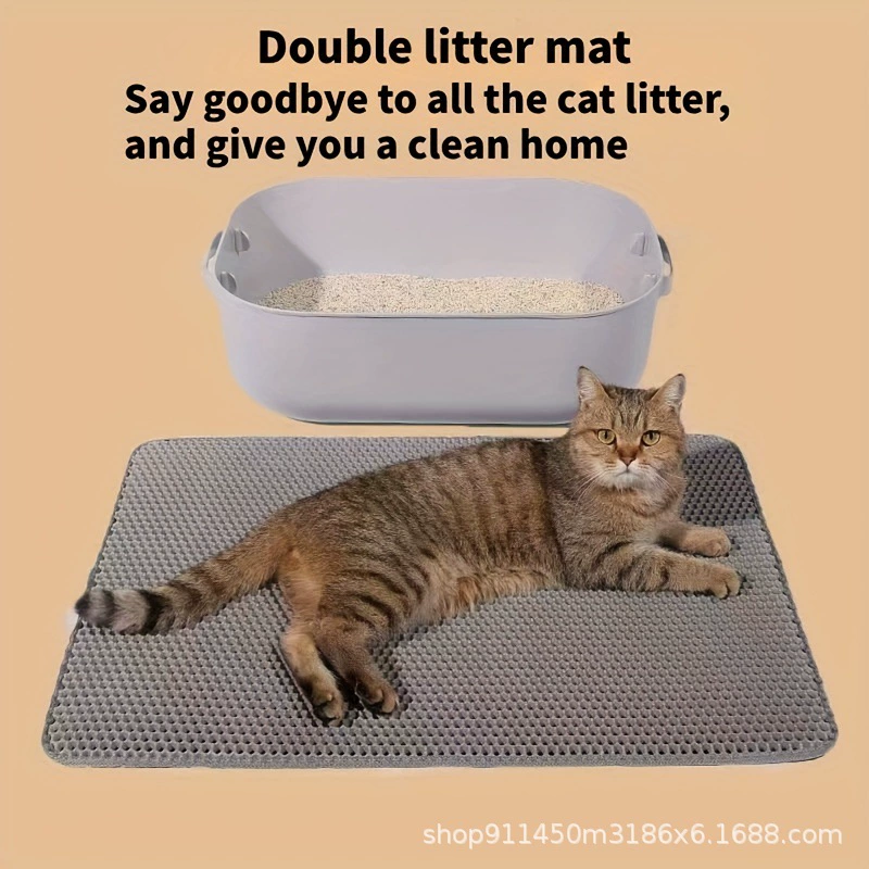 Фабричный коврик для кошачьего туалета из ЭВА, двухслойный, герметичный, противоскользящий, износостойкий, нетоксичный, безвредный и экологически чистый материал, принадлежности для кошек